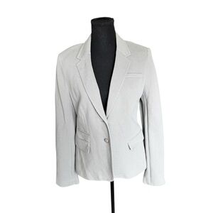 Banana Republic Gray Knit Blazer Jacket Size 10 Tailored Minimal Chic